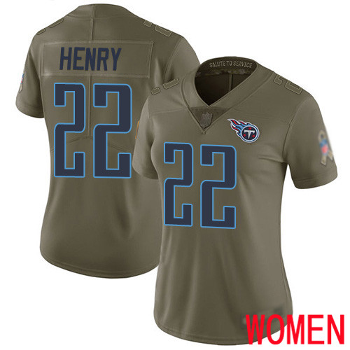 Tennessee Titans Limited Olive Women Derrick Henry Jersey NFL Football #22 2017 Salute to Service